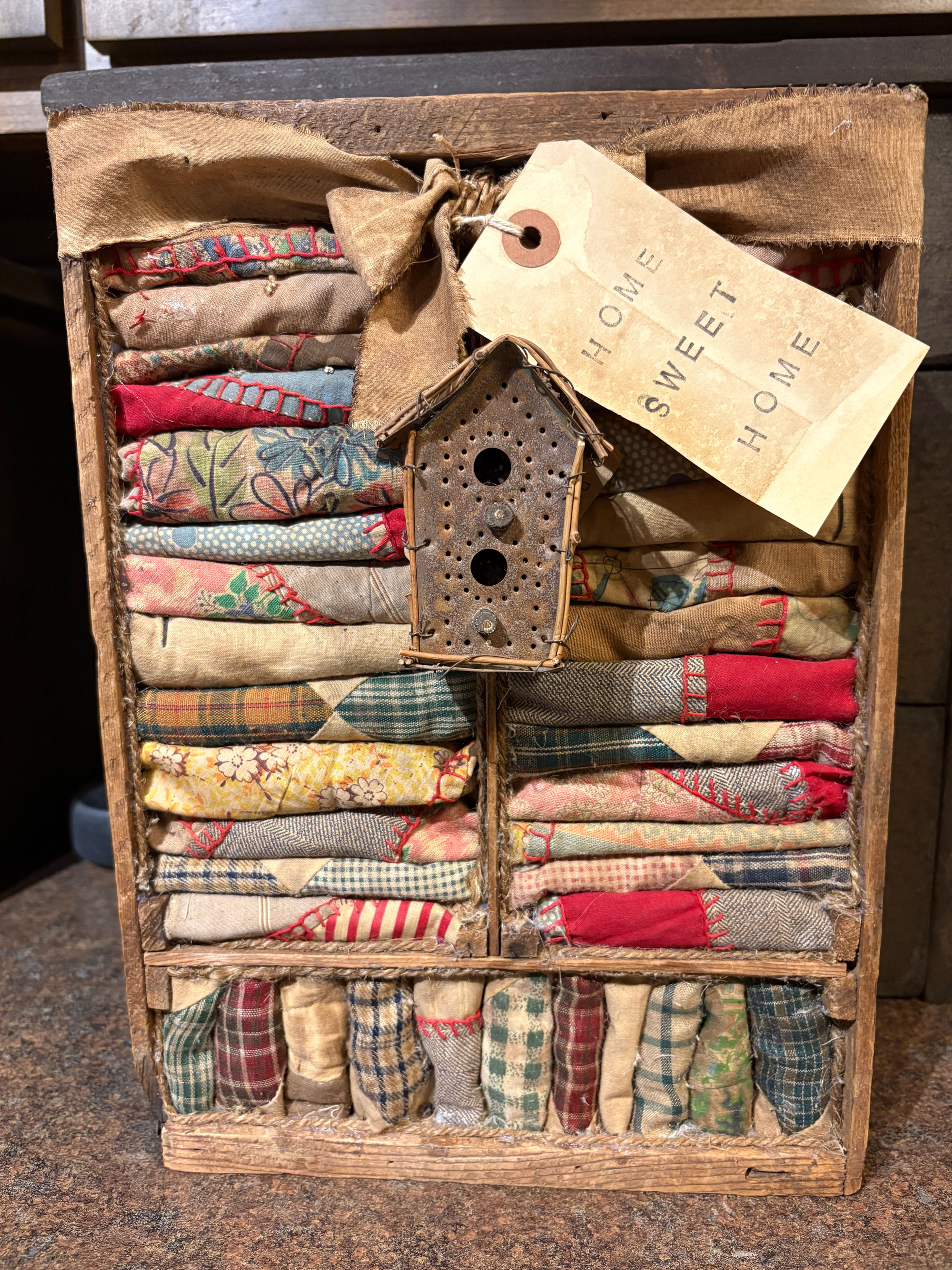 #RP26-SP28a  Box with Quilt Pieces