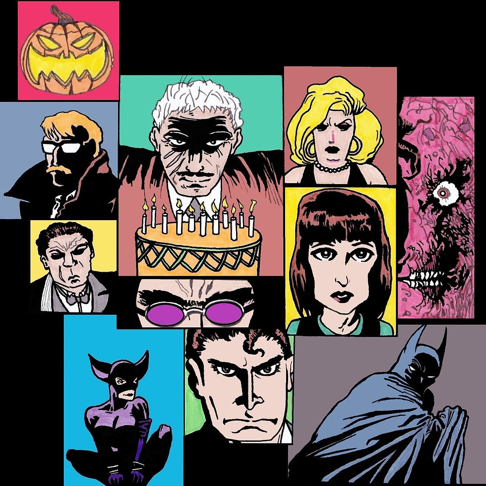 The main cast of The Long Halloween, by Dan Cheeseman copying Tim Sale