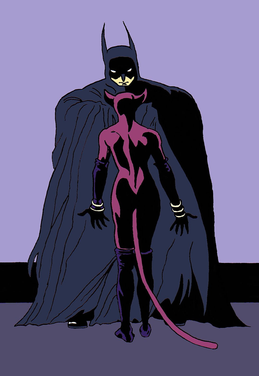 Batman & Catwoman, by Dan Cheeseman copying Tim Sale