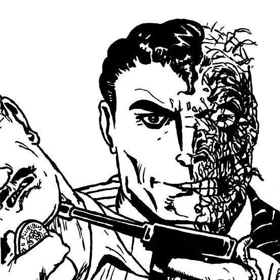 Two-Face, by Dan Cheeseman copying Tim Sale