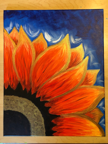 Red Sunflower” Acrylic Painting on 16x20 Canvas | artfromtheheartcafe