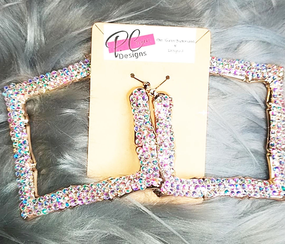 Thumbnail: Custom Large Bling Bamboo Earrings