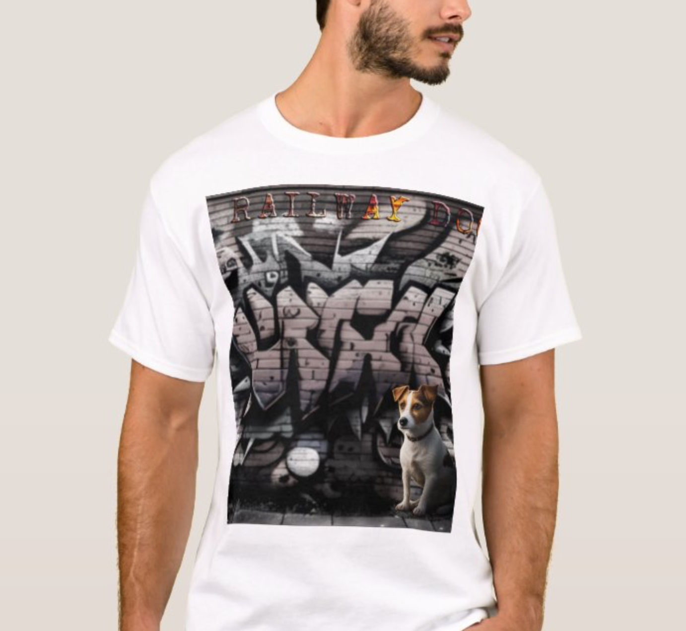 A Railway Dog Jack Russell Graffiti T-Shirt