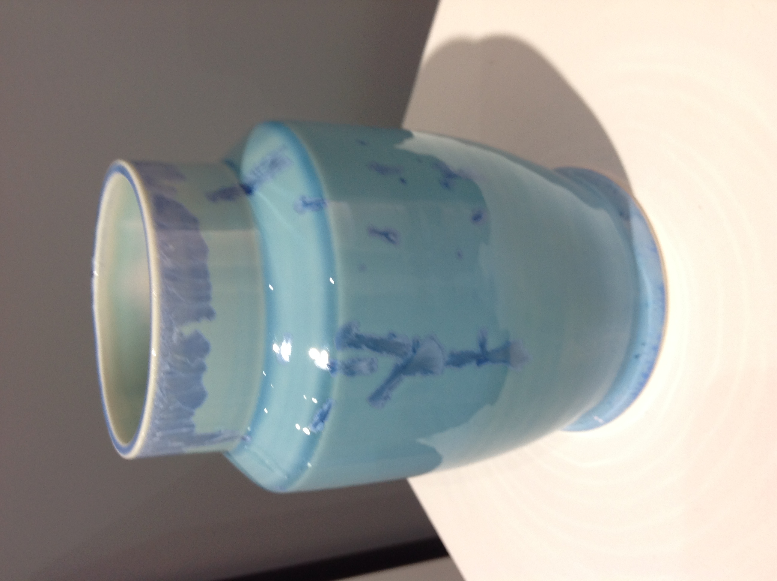 Crystalline glazed vase form