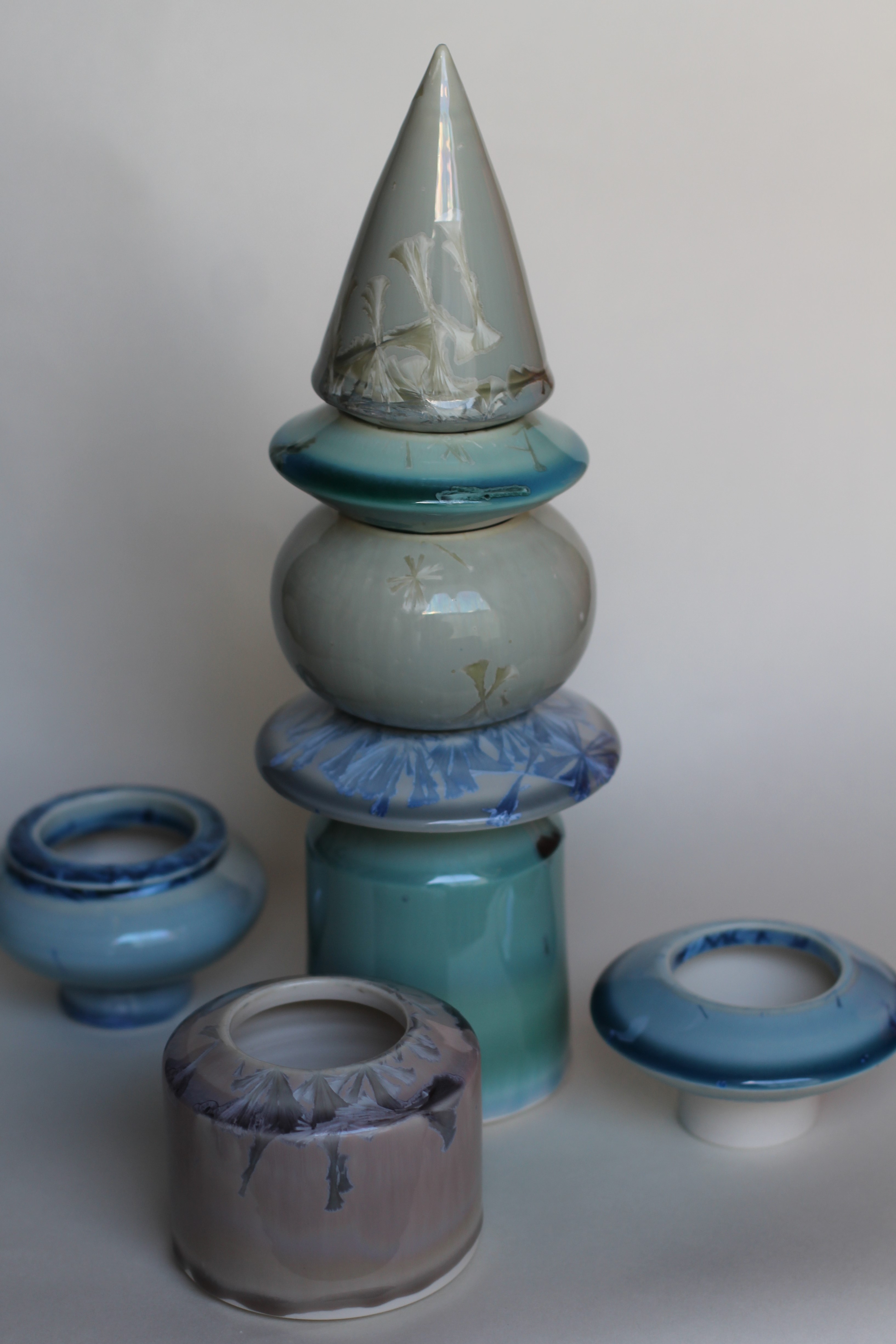 Crystal glazed stacking sections