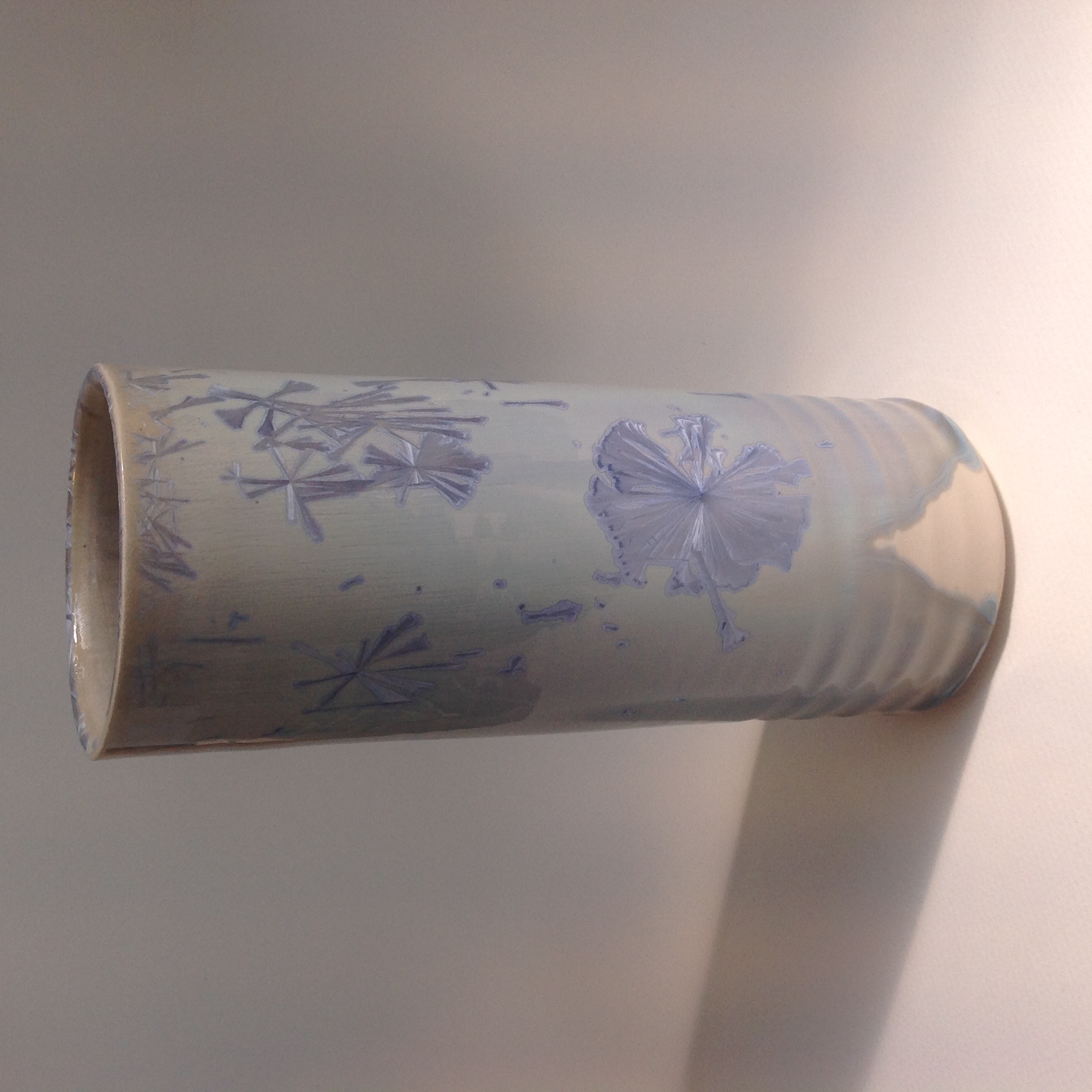 grey/blue crystalline glazed cylinde