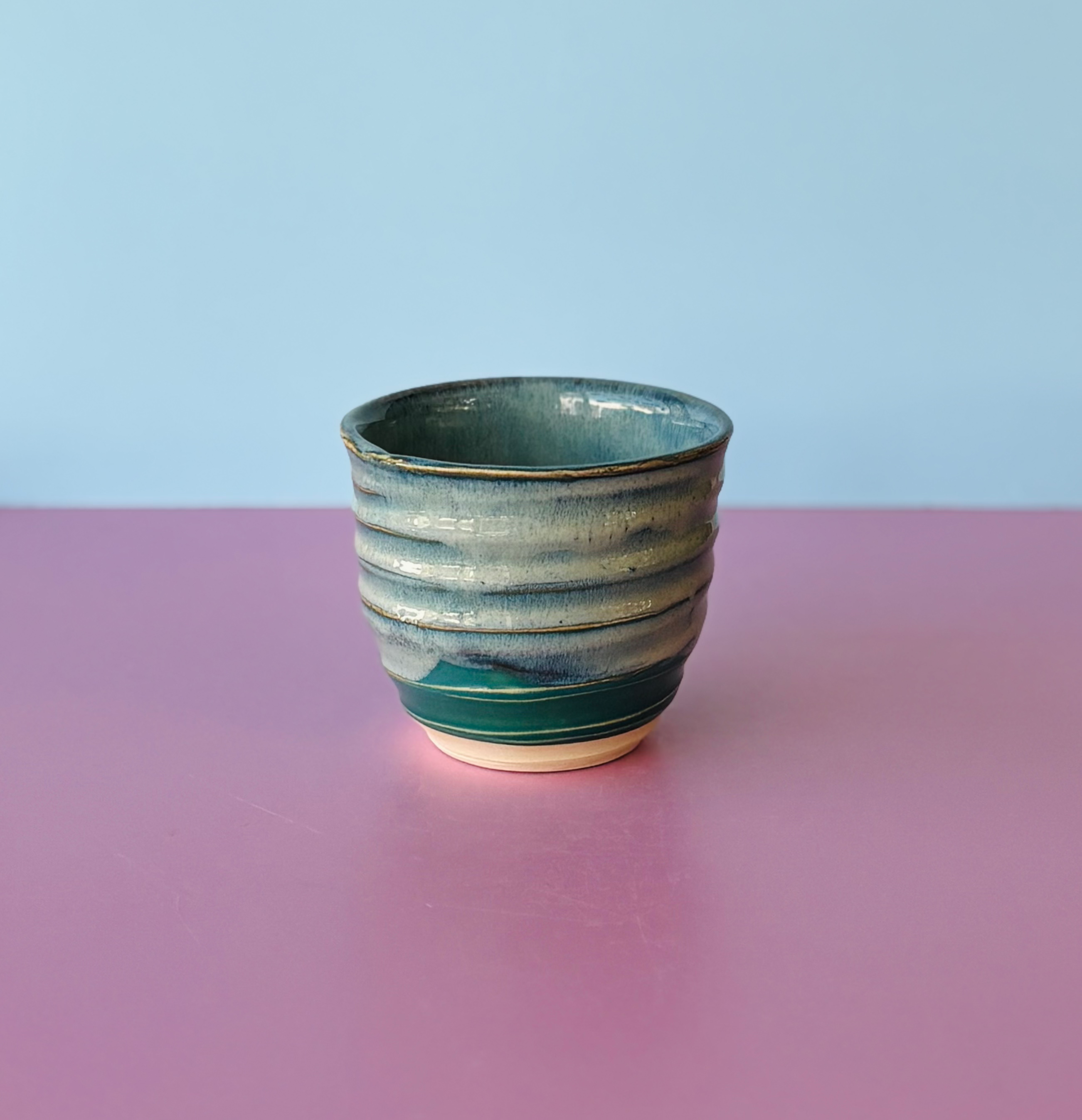 Shorter Teal Shorebreak Cup by Lesley