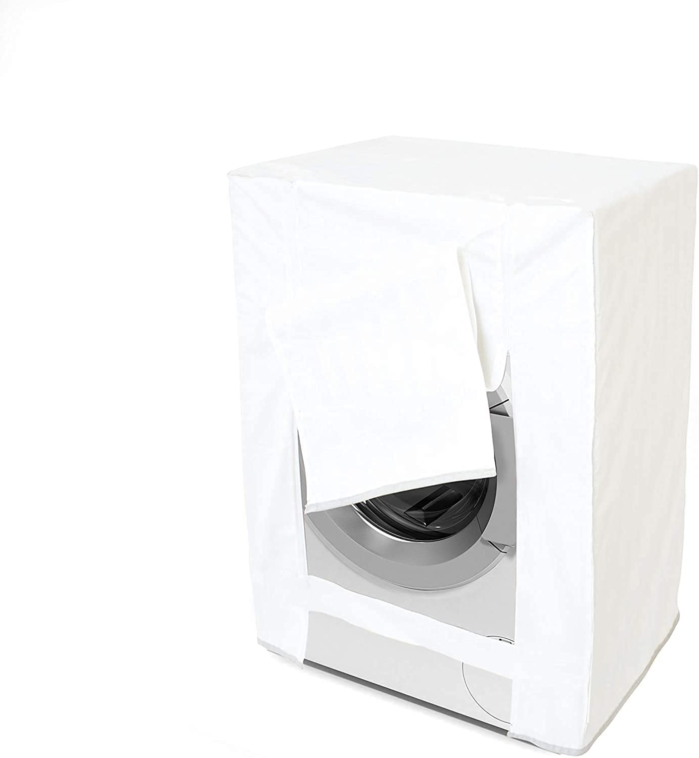 PVC washing machine cover with zip measuring 31"x23"x20" White color