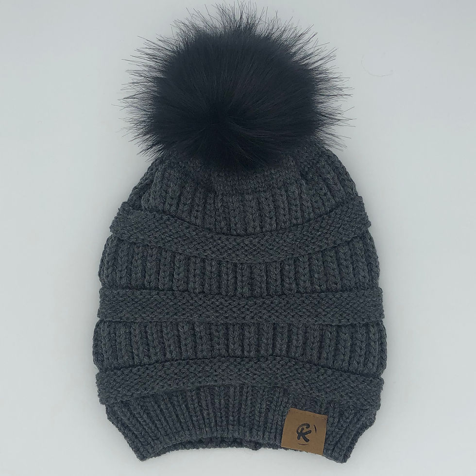 Thumbnail: Satin Lined Pom - Dark Grey