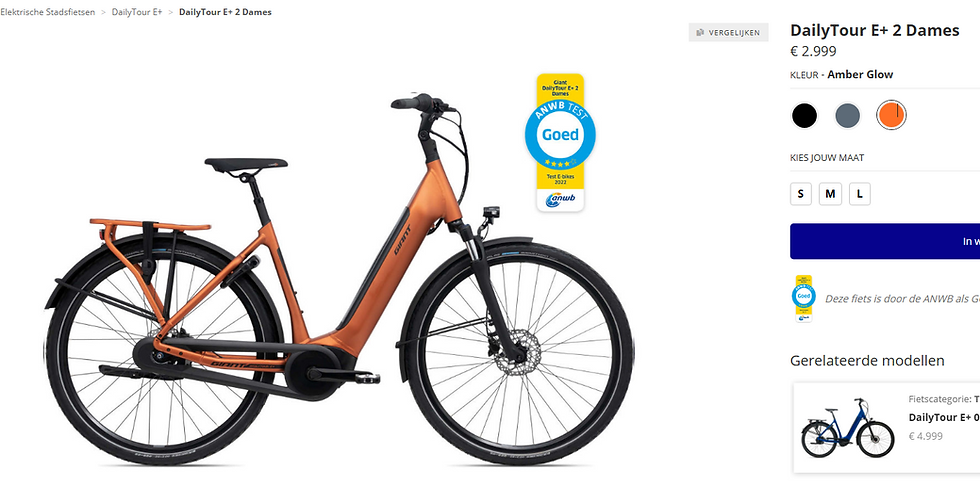 Thumbnail: GIANT DailyTour E+ 2 Dames 500Wh MEDIUM 2022