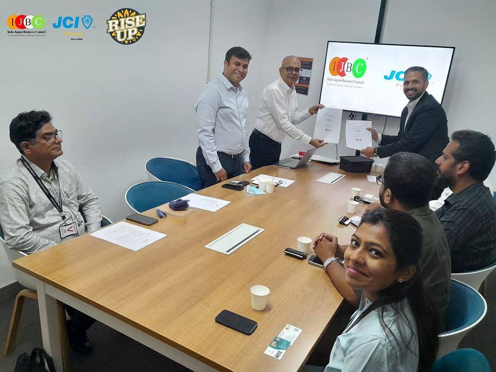 Junior Chamber International , Poona sign MOU pact with Indo - Japan Business Council.