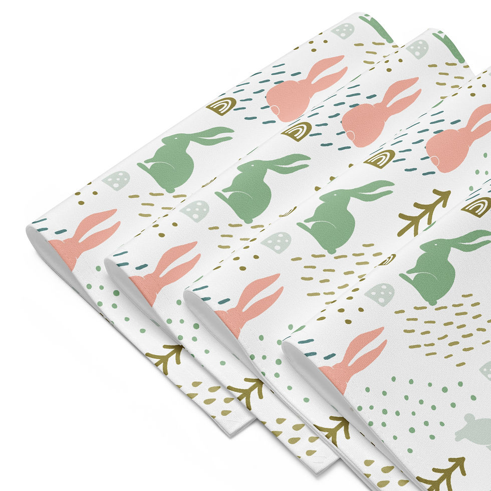 Thumbnail: Bunny Forest Print Placemat Set