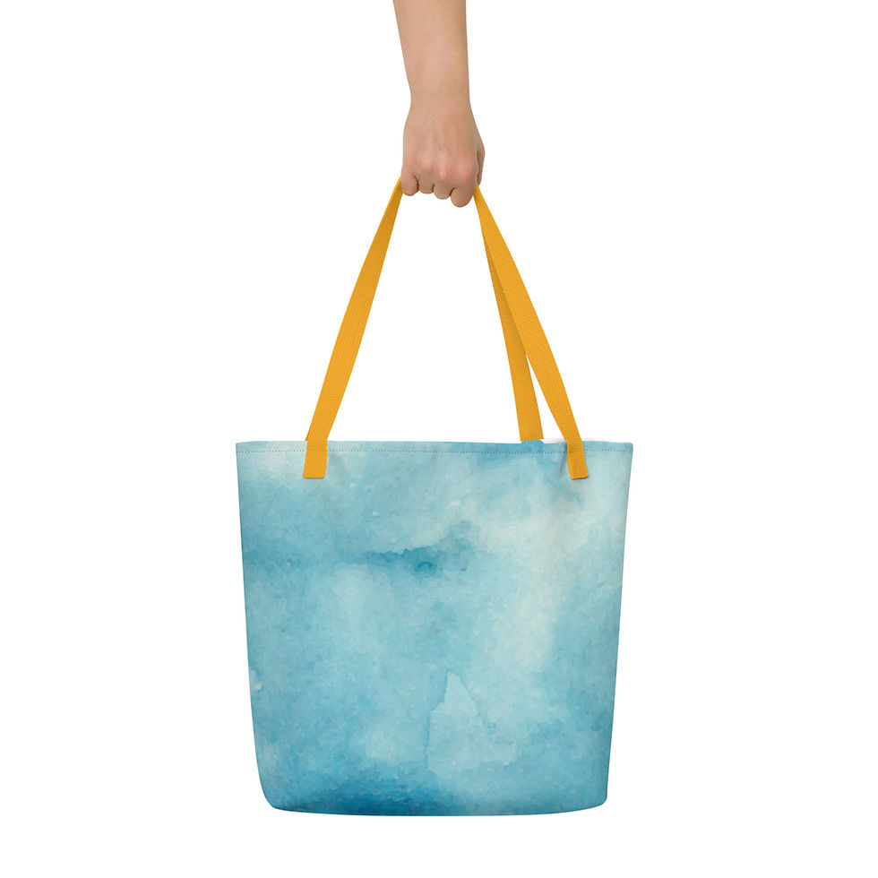 Thumbnail: Custom Covers L.H.C. Logo Blue All-Over Print Large Tote Bag