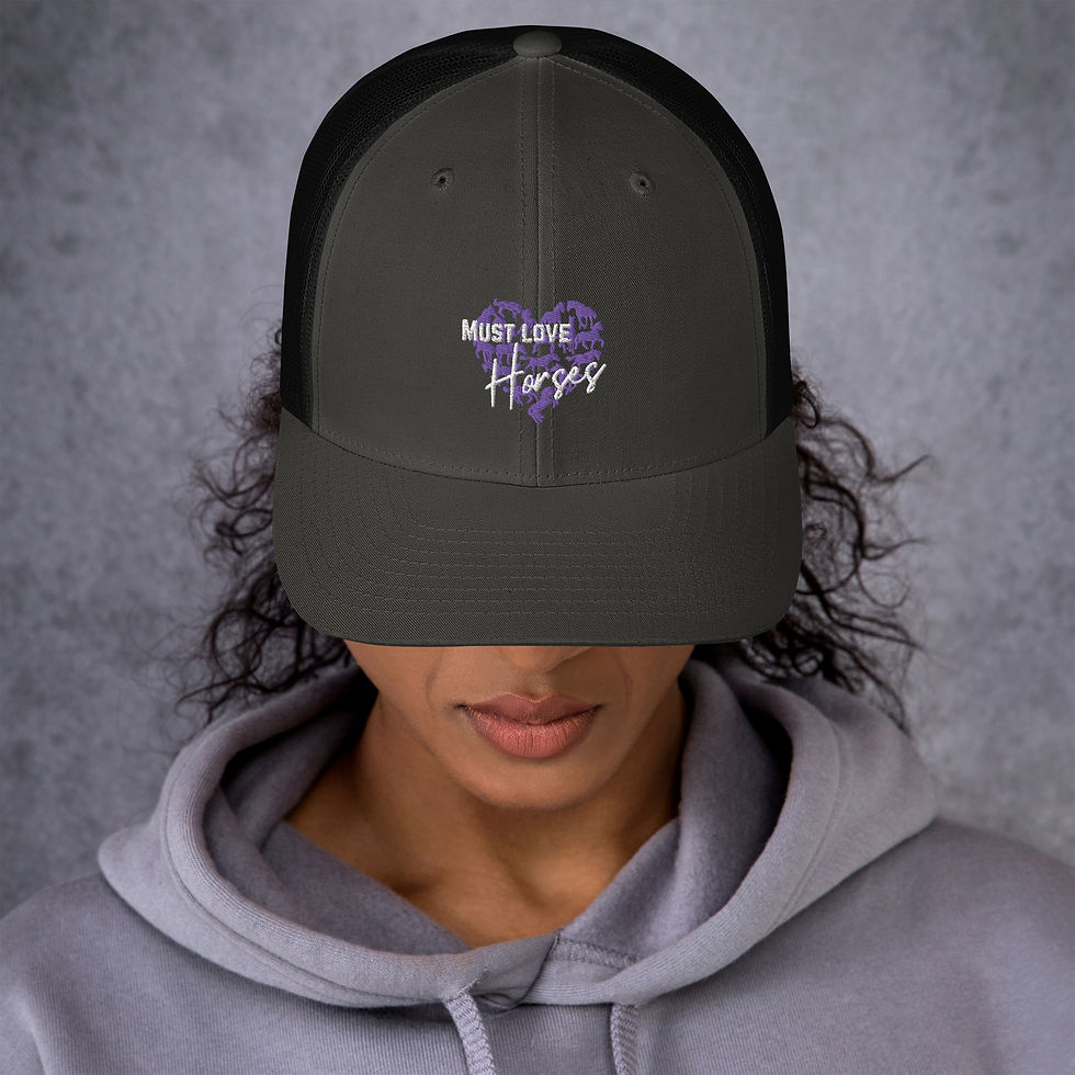 Thumbnail: Must Love Horses – Purple Horse Trucker Cap