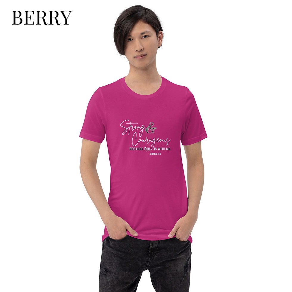 Thumbnail: Strong & Courageous – Christian T-Shirt (Joshua 1:9)