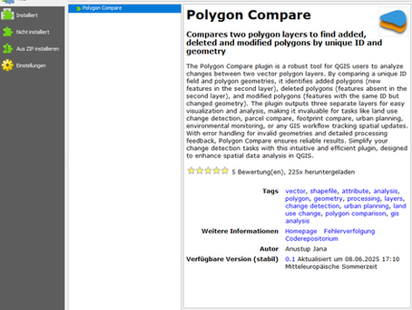 QGIs-Plugin "Polygon Compare" zum Flächenvergleich