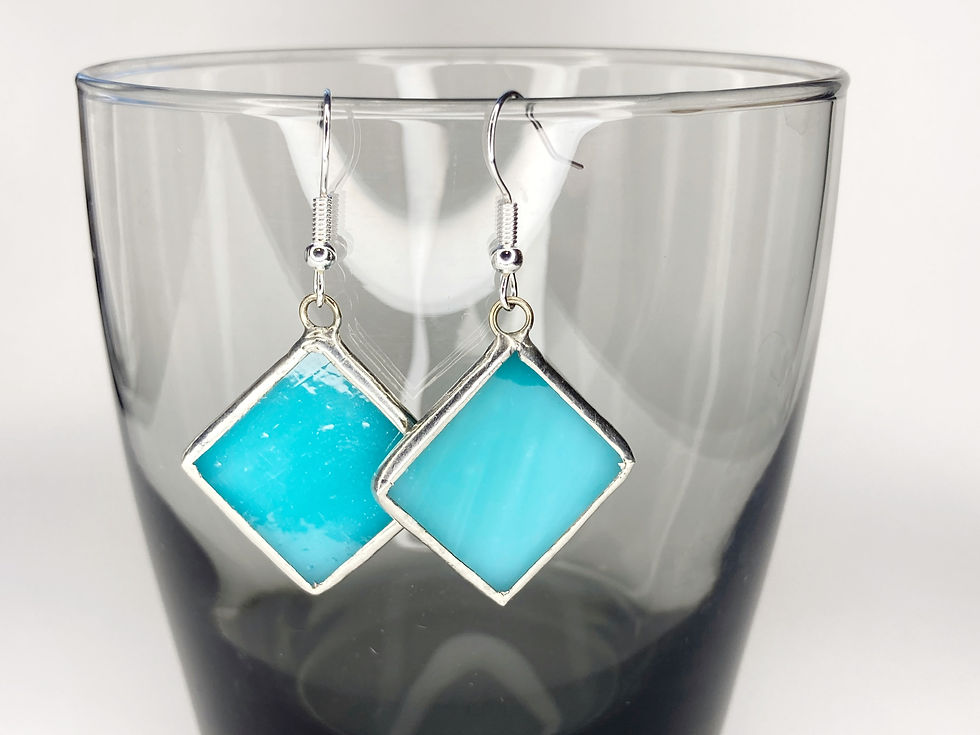 Thumbnail: Teal Square Earrings