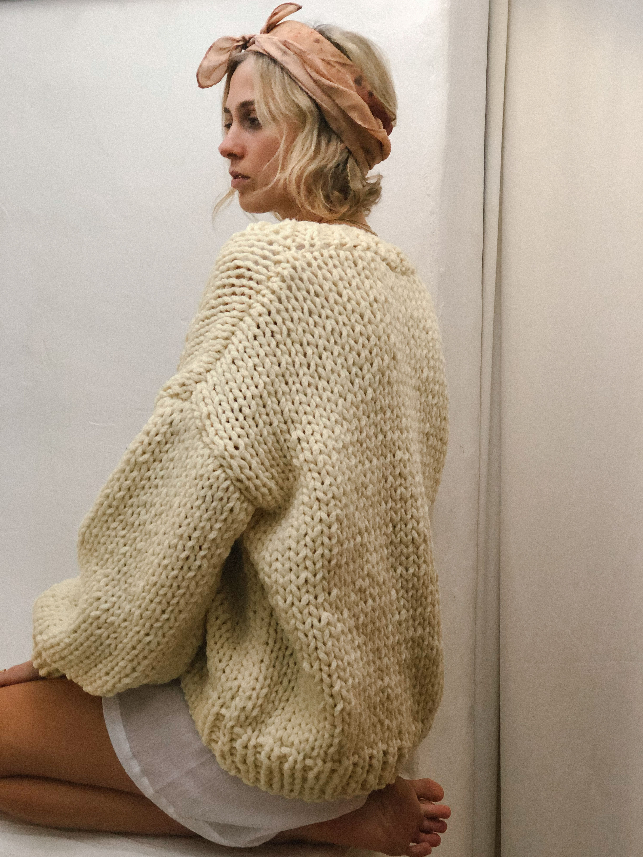 Hand Knitted Olivia Wool Cardigan