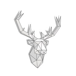 Illustration Geometric Deer 3D