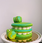 Teal and Green Macaron Cake