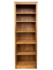 Tall solid wood bookcase with adjustable shelves made in Oregon