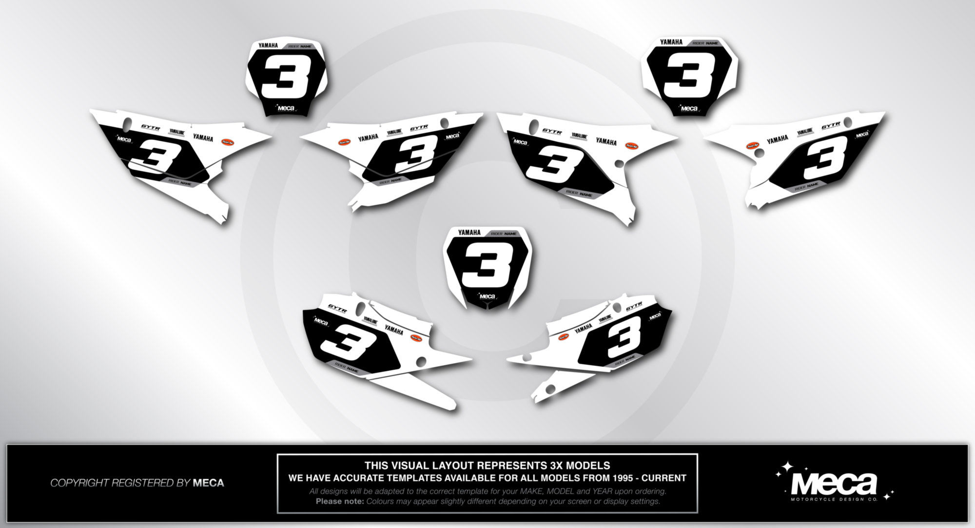 NB3 White -  Yamaha Number Boards