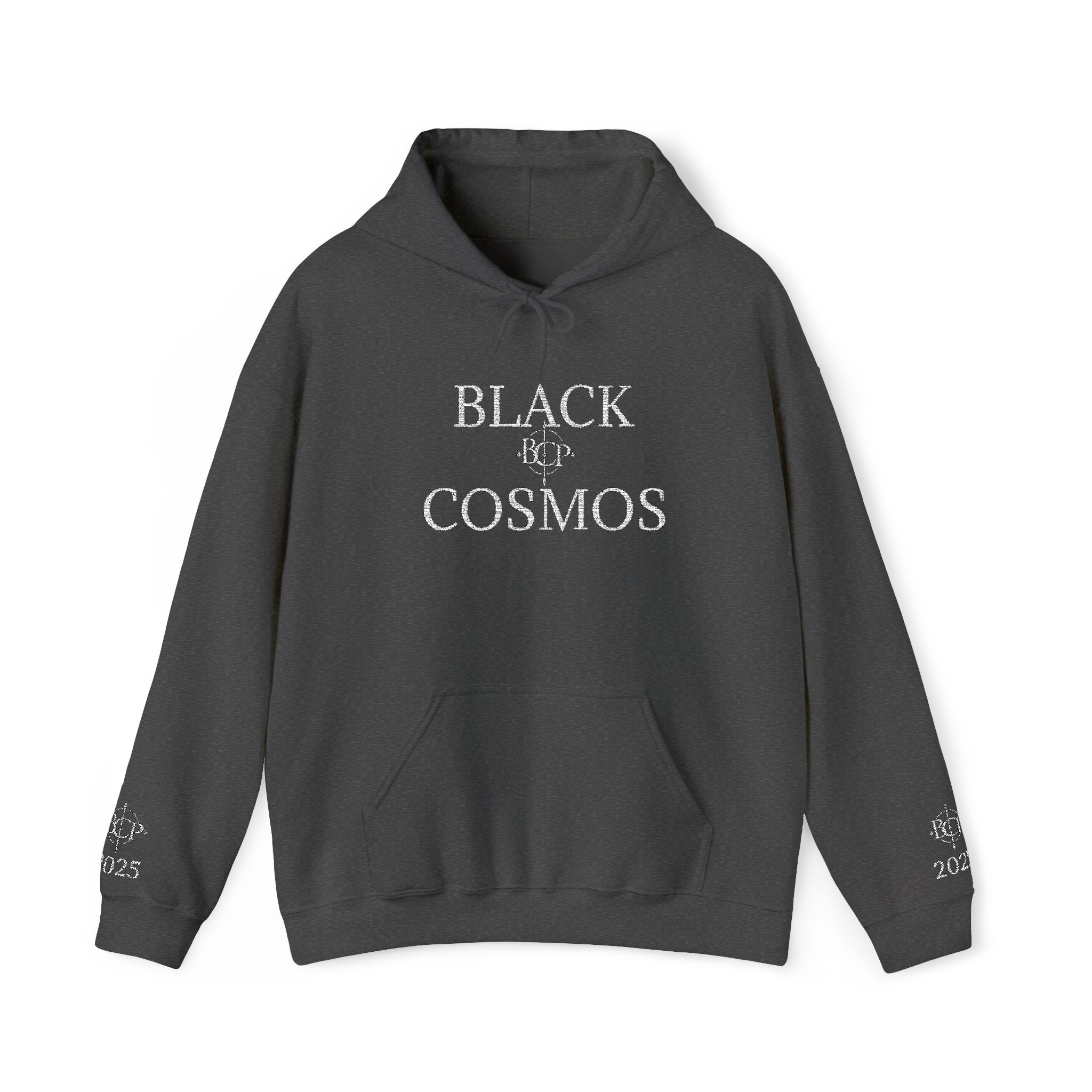 Black Cosmos · Embroidered ⟨White⟩ Hoodie