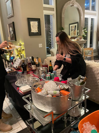 Women enjoying drinks at a party