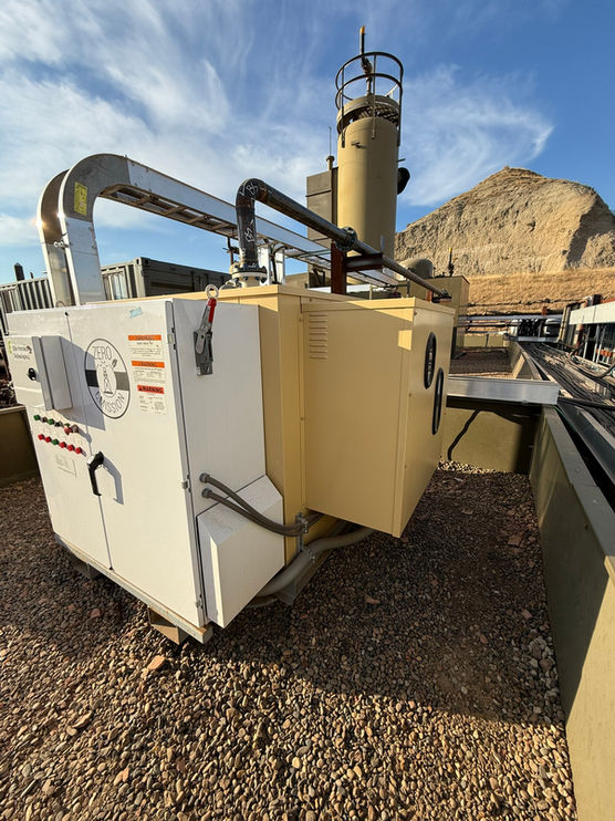 Industrial sandblaster unit outdoors