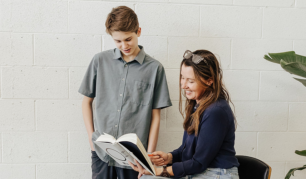 kristing reading abook to a child