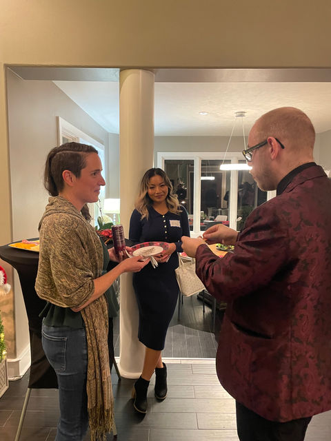 People networking at a casual event