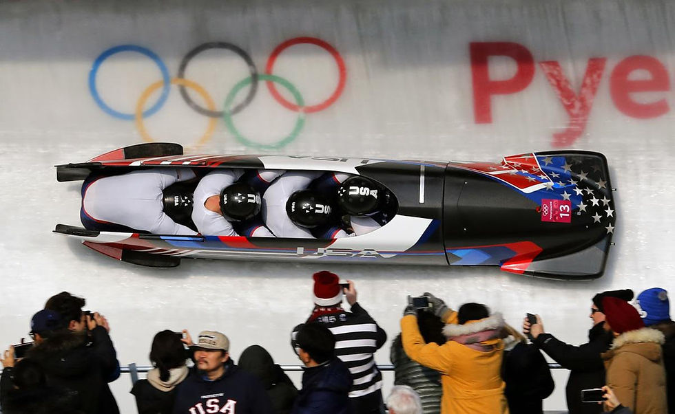 USA bobsled team racing at PyeongChang Olympics