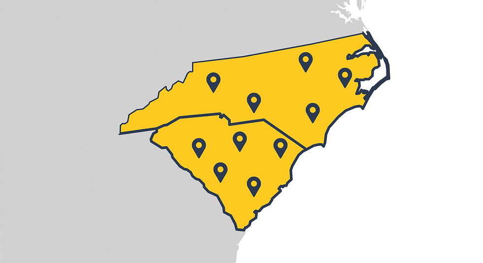 North and South Carolina Map
