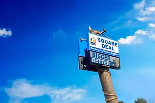 Business signage and landmark branding photo