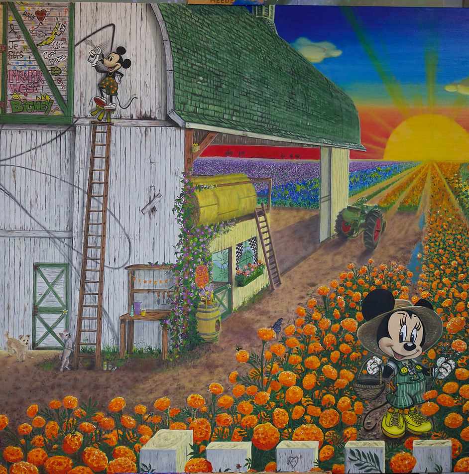 oil painting flowers farm sunrise dogs graffiti mouse color diamond dust