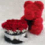 Box of 23 Fresh Roses & 40cm Flower Bear