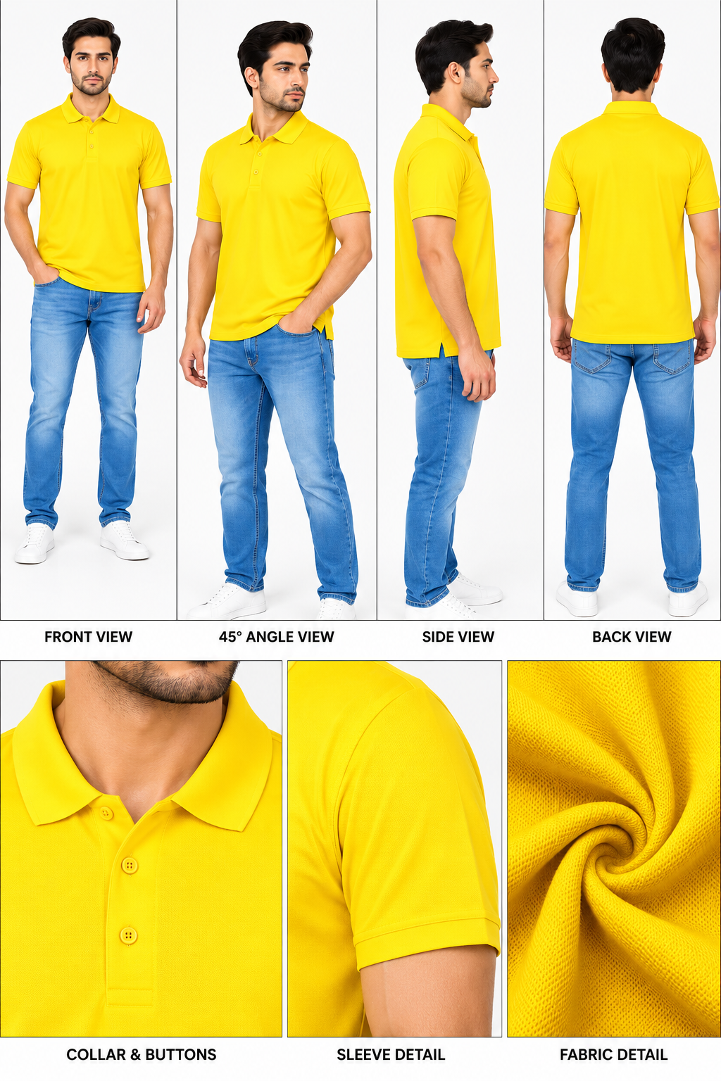 Dry-Fit Polo T-Shirt | Yellow | Nirmal
