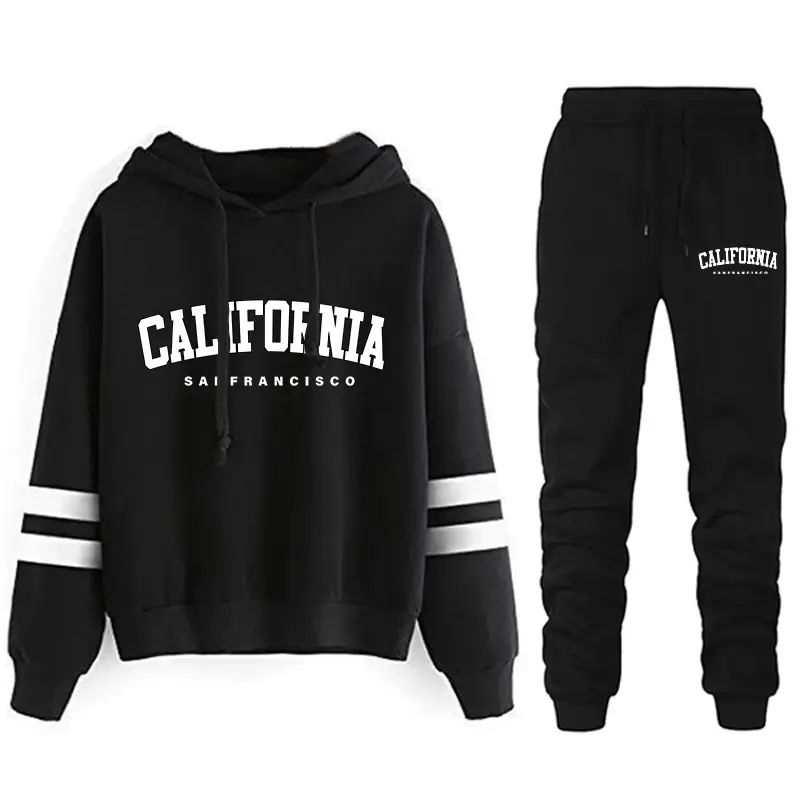 Thumbnail: Hoodies Fashion Women's Sweatshirts Stripe Outdoors 2025 Sports Suit Jogging Cas