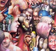 2000 Years Later And Still The Same explores social media as the new form of interacting with each other, by Karsten Stier, oil on canvas.