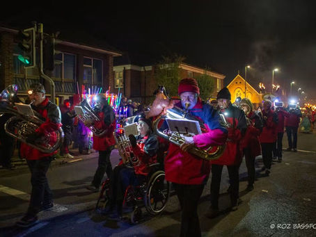 Heathfield Silver Band at the Heathfield & District Bonfire Society Procession
