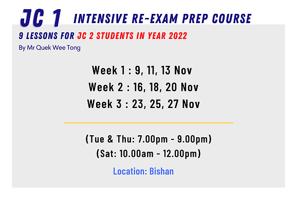 SG Physics School Holiday Revision Programme | A Level and O Level (Nov & Dec 2021)