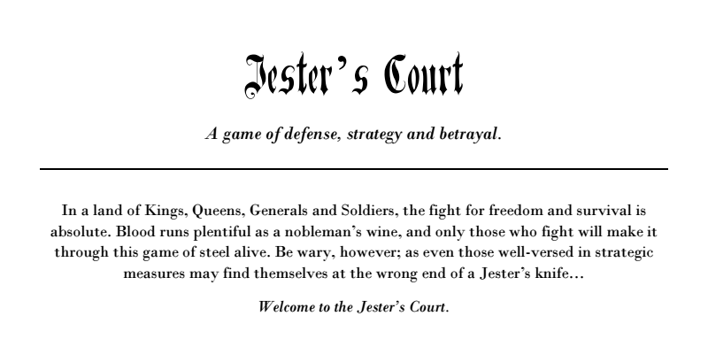 Jester's Court Design Doc