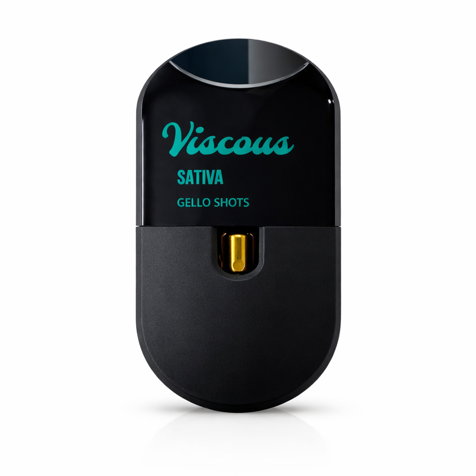 Viscous Gello Shots Sativa 2G Disposable, Gello Shots device, Gello Shots packaging, Gello Shots lifestyle