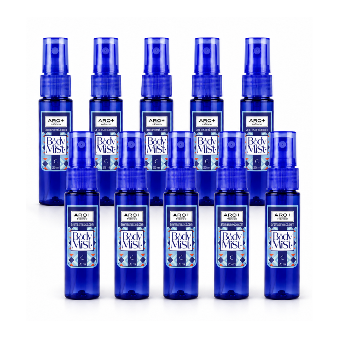 Body Mist Caballero Aro+Mexico Kit 10 PZ Frescura Refrescante Spray