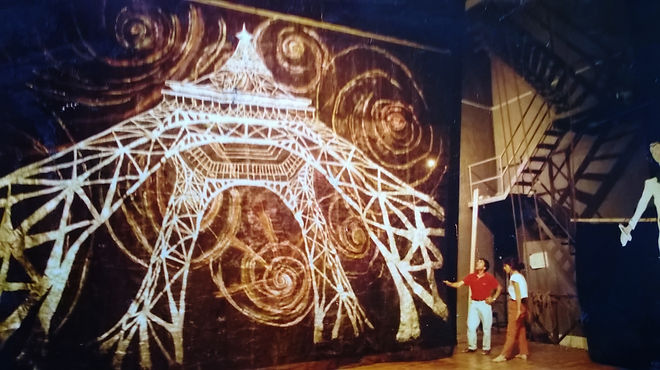 messa in opera di fondale per le cirque