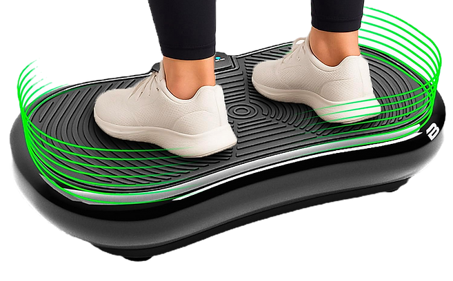 Person standing on vibrating plate Cellulite Vibration Plate, exercising for fitness CelluliteUK.