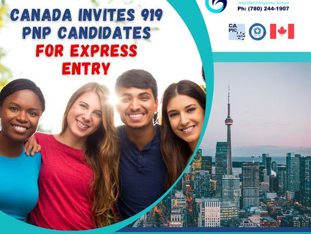 Canada invited 919 PNP candidates to apply for Permanent Residency Through Express Entry