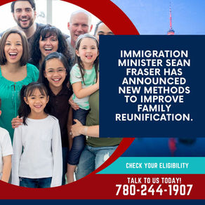 Immigration Minister Sean Fraser has Announced New Methods to improve Family Reunification.