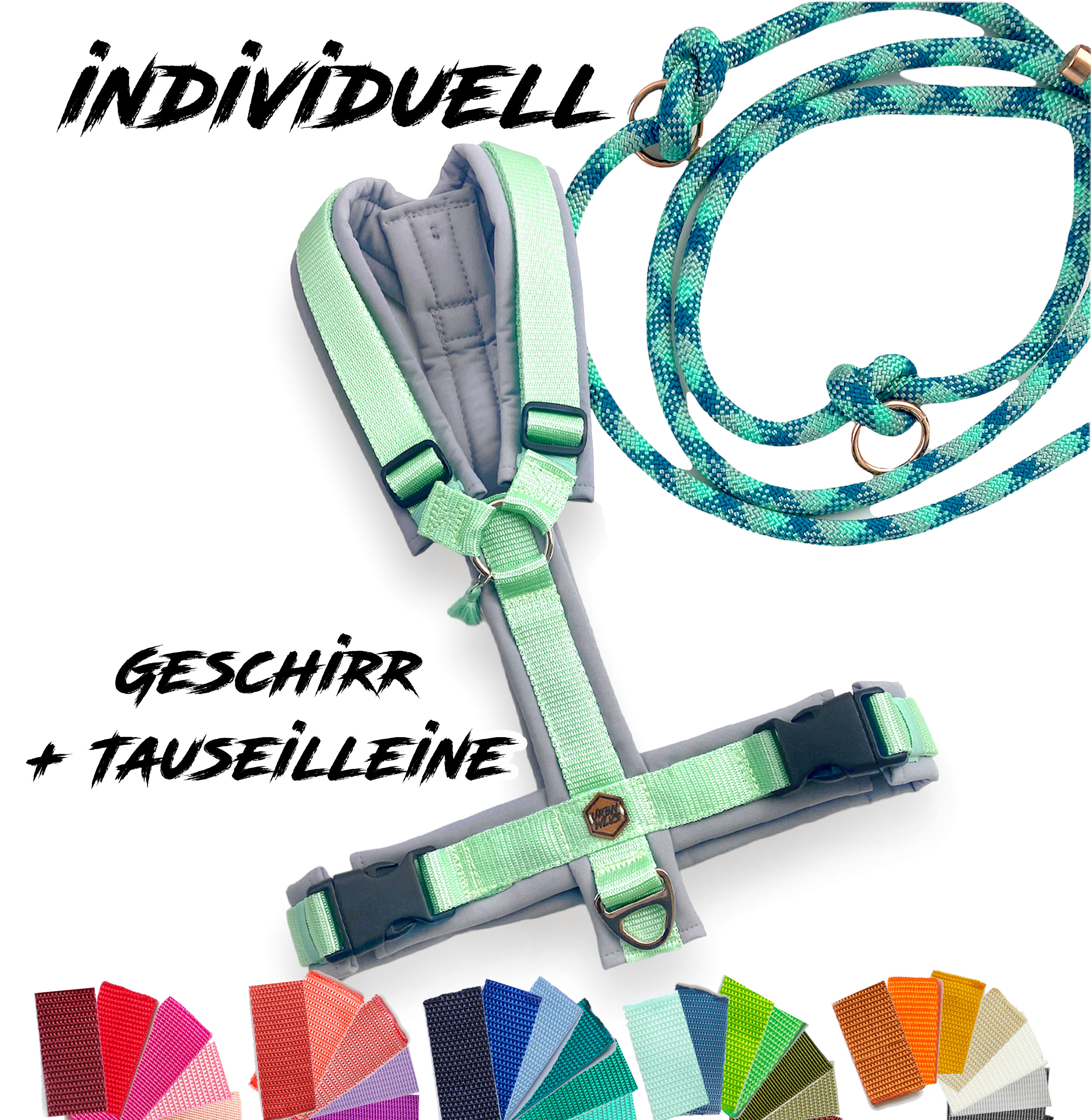 SET Individuelles Y-Geschirr + Tauseilleine