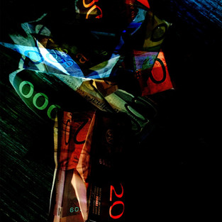 Abstrakte Kunst: Kreuz aus bunten Formen